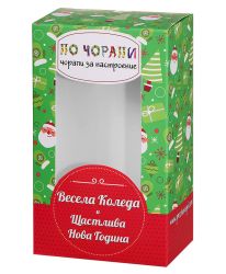 Малка подаръчна кутия с коледен дизайн в зелено до 3 чифта