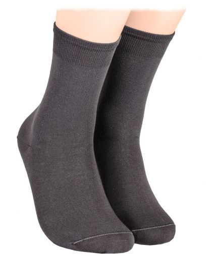 Едноцветни детски чорапи - тъмносиви