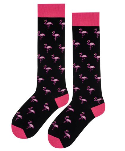 3/4 детски чорапи до коляното ФЛАМИНГО в черно