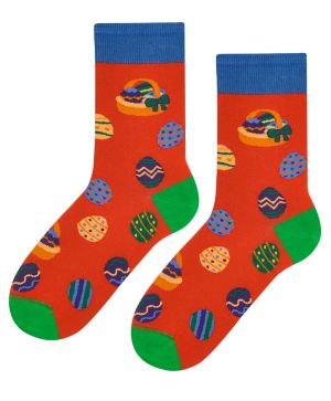 Детски чорапи БОЯДИСАНИ ЯЙЦА червени