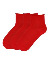 СЕТ 3 ЧИФТА чорапи БЕЗ ЛАСТИК - ЧЕРВЕНИ